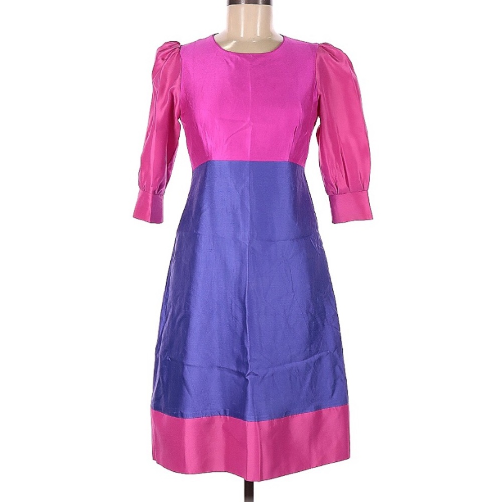 Kate Spade Blakely Colorblock Dress with princess sleeves size 6 purple hot pink